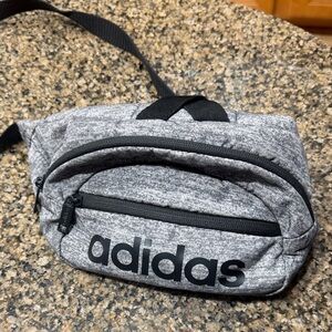 Adidas Gray and Black Belt Bag Sporty Design